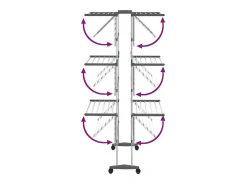 Prateleira* Estendal com 3 prateleiras/rodas 60x70x129 cm PT905681 Prateado