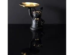 The Home Deco Factory Estátua de Bulldog porta-chaves em resina preta de 21 cm de altura^ Acessórios De Arrumação