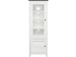Petits-Meubles Expositor de 2 portas com LED Duck White e Dark Wood^ Vitrina