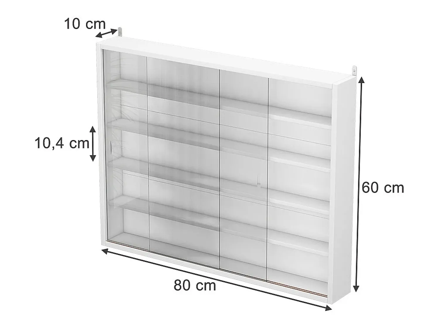 Vitrina|Vicco Expositor de parede 80x10x60 showla Branco