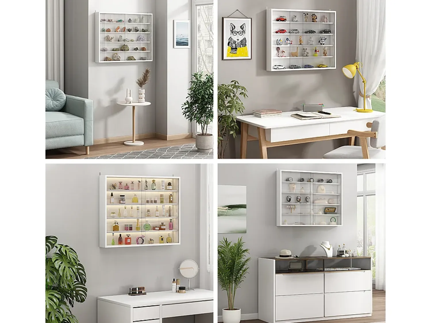 Vitrina|Vicco Expositor de parede 80x10x60 showla Branco