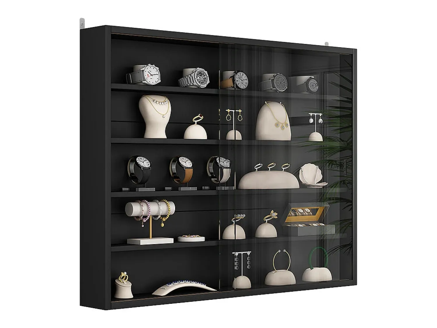 Vitrina*Vicco Expositor de parede 80x10x60 showla Preto