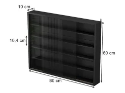 Vitrina*Vicco Expositor de parede 80x10x60 showla Preto