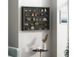 Vitrina*Vicco Expositor de parede 80x10x60 showla Preto