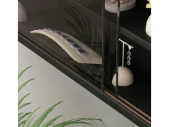 Vitrina*Vicco Expositor de parede 80x10x60 showla Preto