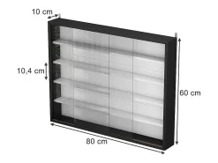 Vitrina|Vicco Expositor de parede /branco 80x10x60 showla Preto