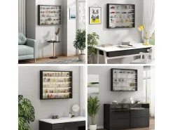 Vitrina|Vicco Expositor de parede /branco 80x10x60 showla Preto