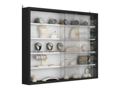 Vitrina|Vicco Expositor de parede /branco 80x10x60 showla Preto