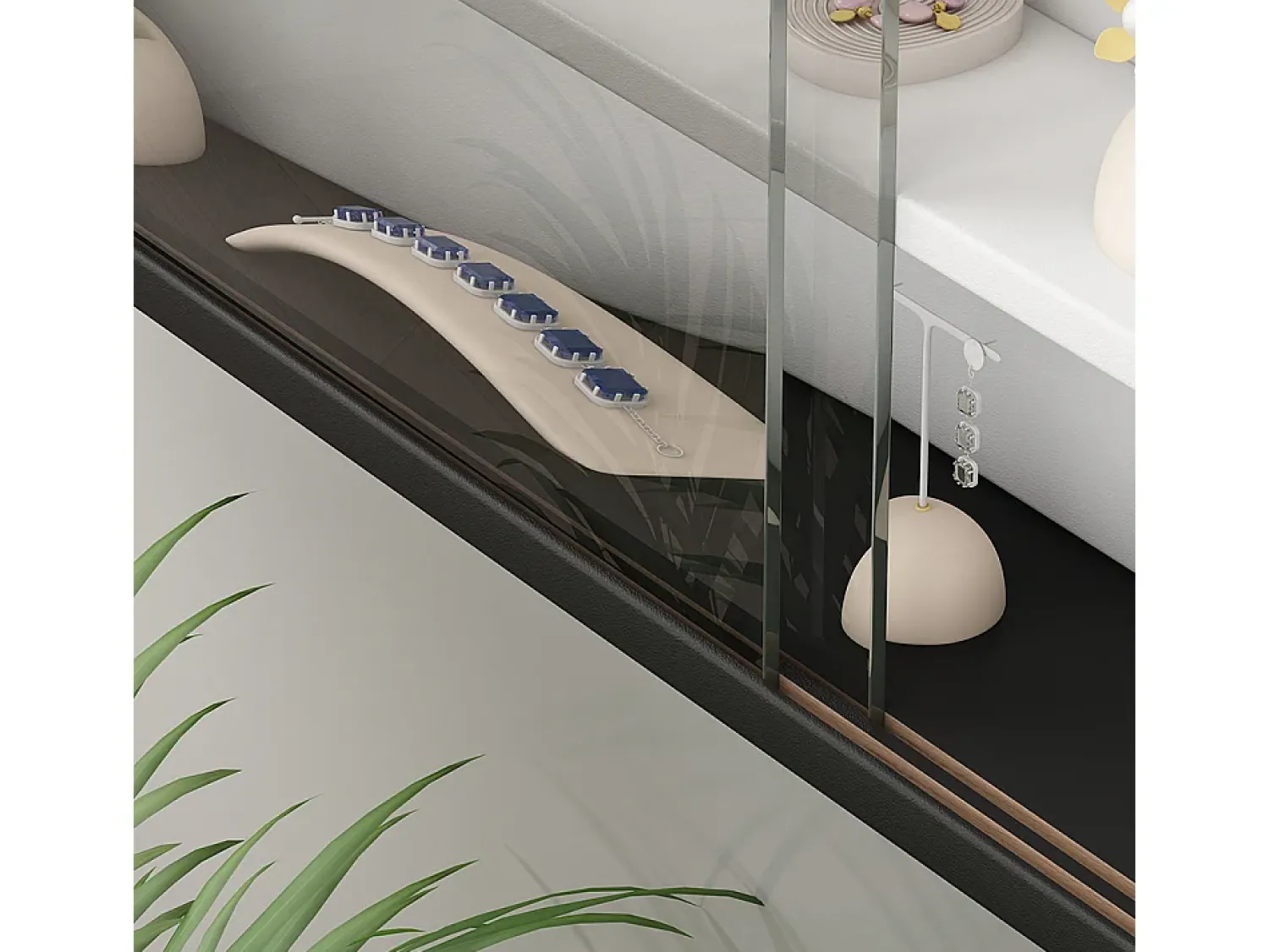Vitrina|Vicco Expositor de parede /branco 80x10x60 showla Preto