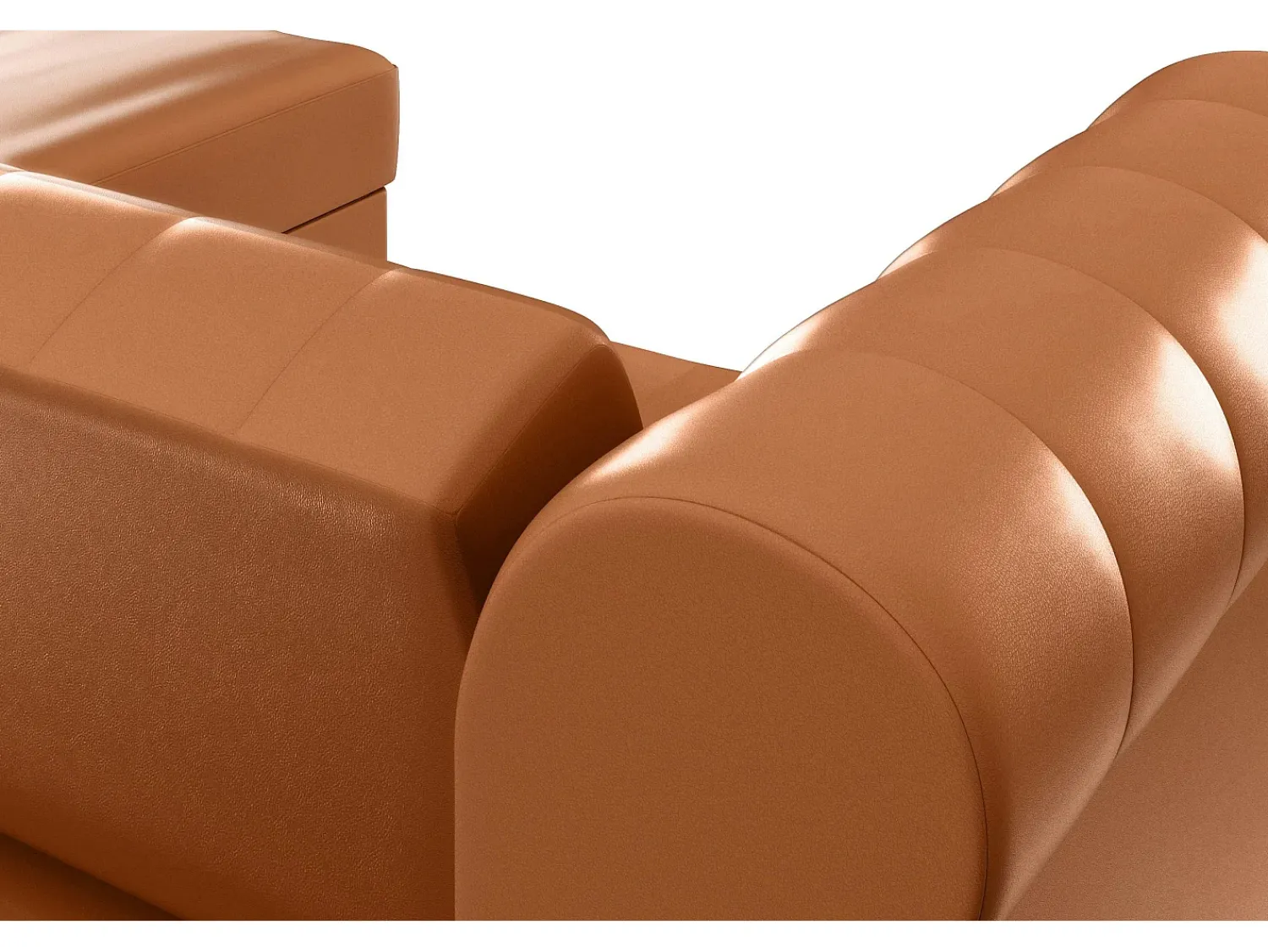 Sofá|Dorel Home Felix | Sofá-cama Chaise Longue em PU Cognac Castanho