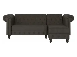 Sofá*Dorel Home Felix | Sofá-cama Chaise Longue em microfibra antracite Cinza antracite