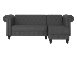 Sofá*Dorel Home Felix | Sofá-cama Chaise Longue em PU Cinzento