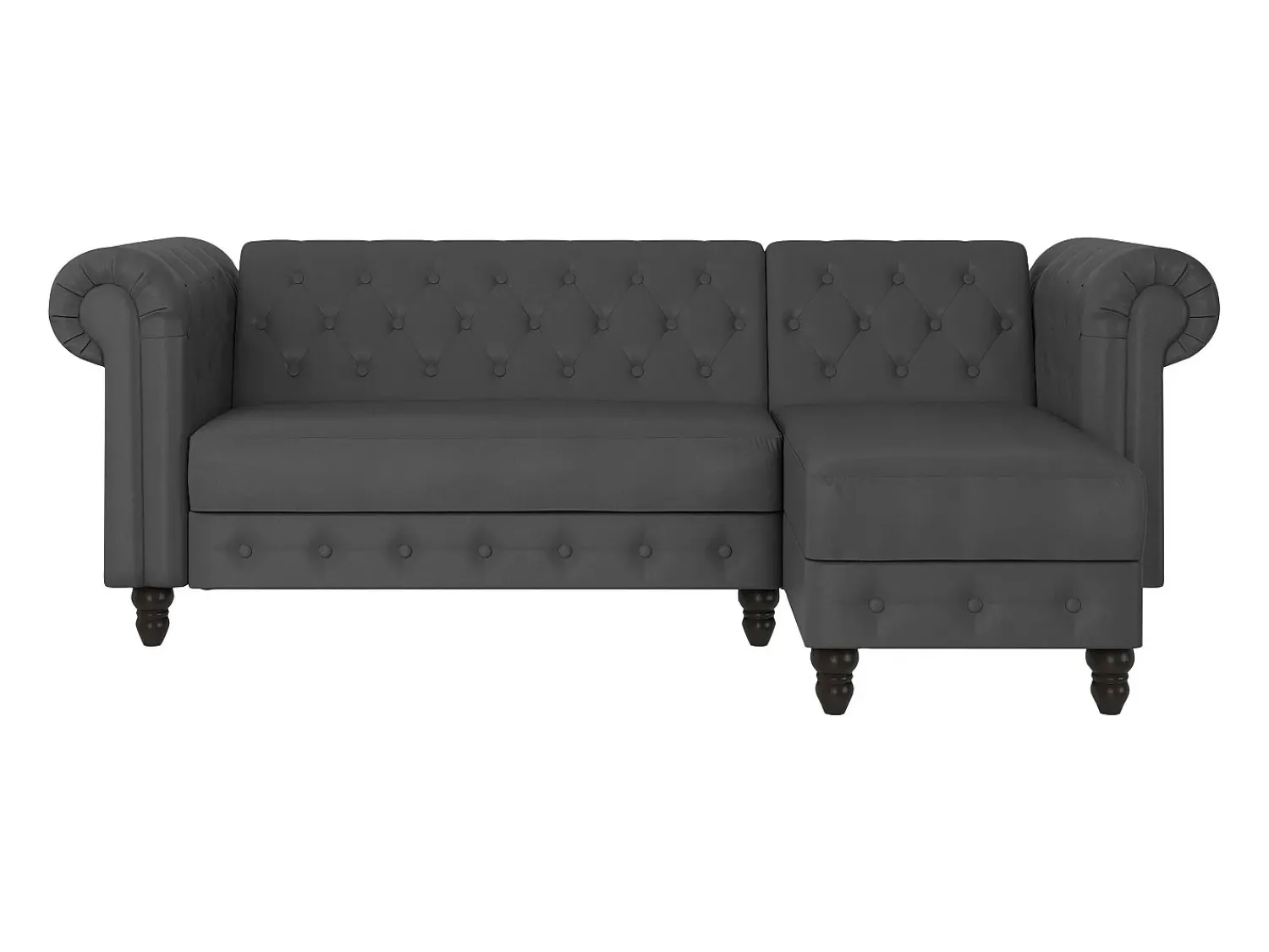 Sofá*Dorel Home Felix | Sofá-cama Chaise Longue em PU Cinzento