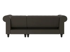 Sofá*Dorel Home Felix | Sofá-cama Chaise Longue em microfibra escuro Castanho