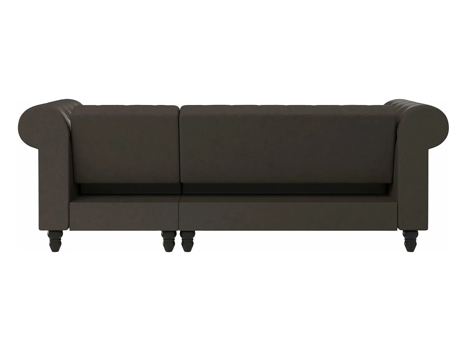 Sofá*Dorel Home Felix | Sofá-cama Chaise Longue em microfibra escuro Castanho