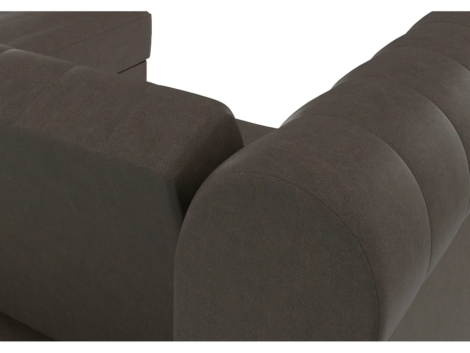 Sofá*Dorel Home Felix | Sofá-cama Chaise Longue em microfibra escuro Castanho