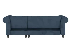 Sofá|Loft24 Felix | Sofá-cama com chaise longue em veludo Azul