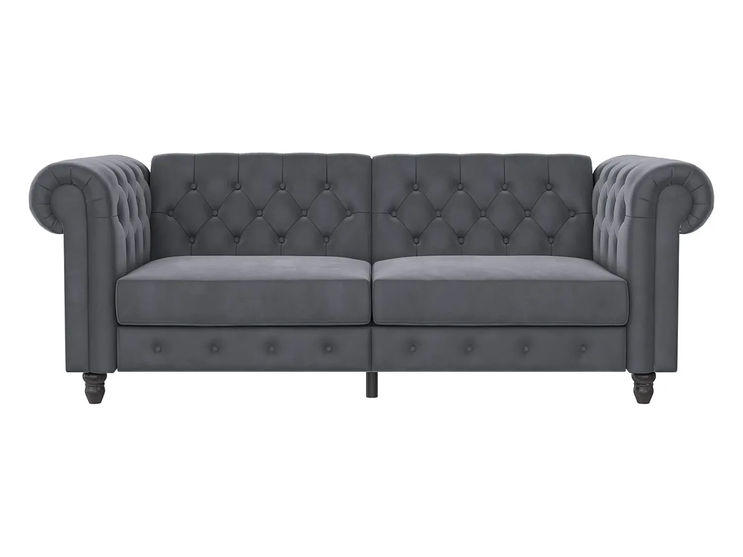 Online Loft24 Felix | Sofá-cama de 3 lugares em veludo antracite Cinza antracite