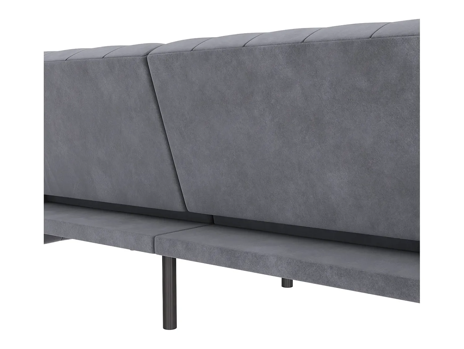 Online Loft24 Felix | Sofá-cama de 3 lugares em veludo antracite Cinza antracite