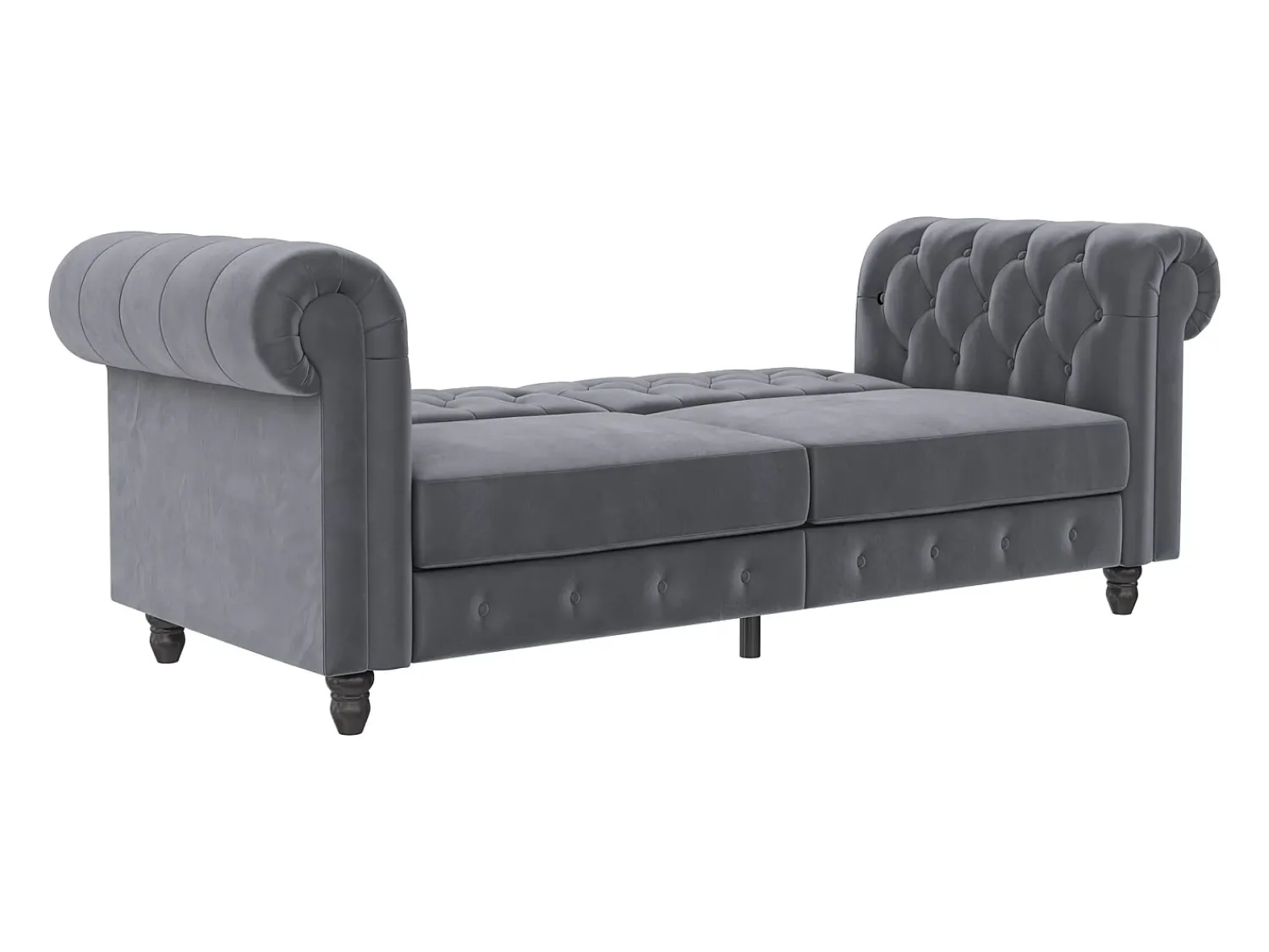 Online Loft24 Felix | Sofá-cama de 3 lugares em veludo antracite Cinza antracite