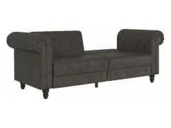 Dorel Home Felix | Sofá-cama de 3 lugares em microfibra Antracite^ Sofá