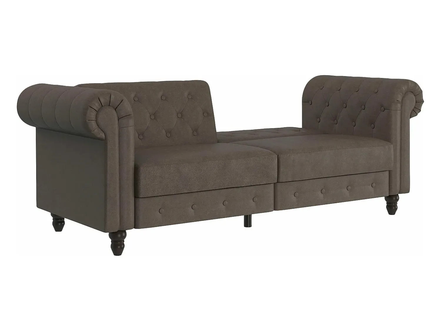 Sofá|Dorel Home Felix | Sofá-cama de 3 lugares em microfibra -escuro Castanho
