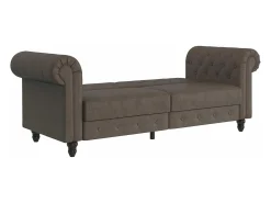 Sofá|Dorel Home Felix | Sofá-cama de 3 lugares em microfibra -escuro Castanho