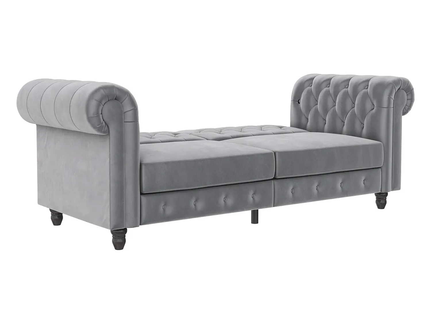 Sofá|Loft24 Felix | Sofá-cama de 3 lugares em veludo Cinzento claro