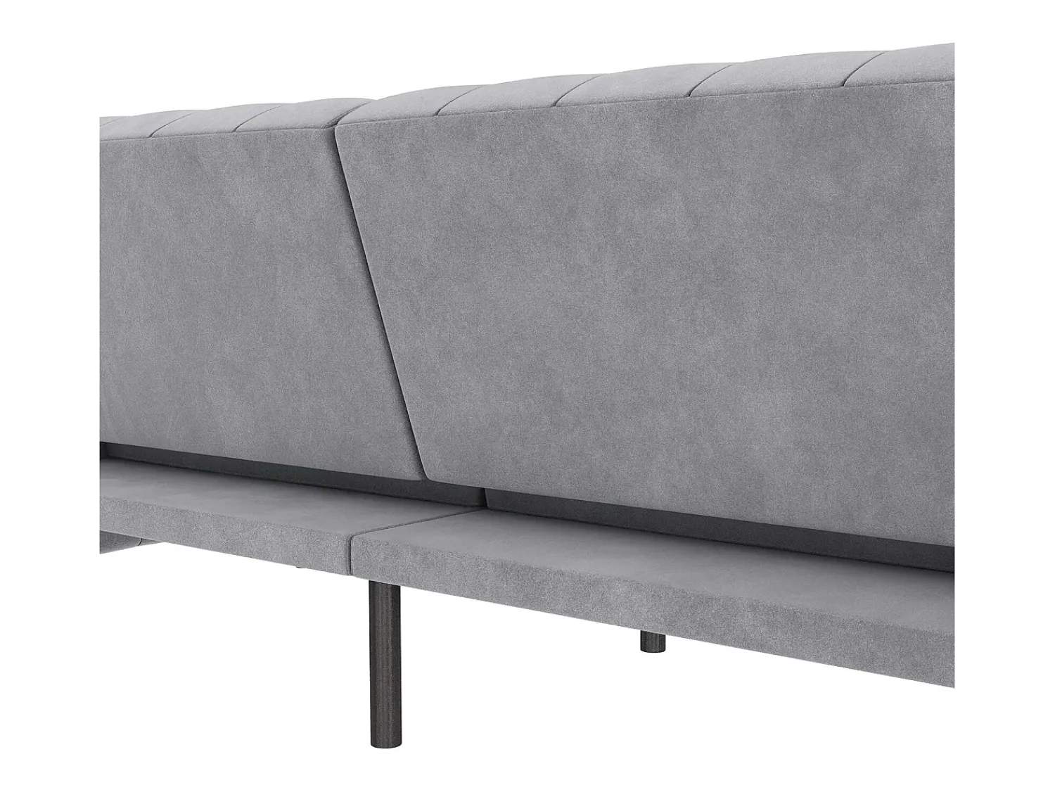 Sofá|Loft24 Felix | Sofá-cama de 3 lugares em veludo Cinzento claro