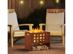 vidaxl Fire Pit 50 x 30 x 40 cm Aço Castanho