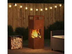 Lareira*vidaxl Fire Pit 35 x 35 x 100 cm Aço Castanho