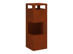Lareira*vidaxl Fire Pit 35 x 35 x 100 cm Aço Castanho