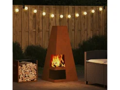 Online vidaxl Fire Pit 50 x 50 x 100 cm Aço Castanho