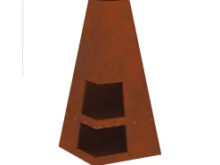 Online vidaxl Fire Pit 50 x 50 x 100 cm Aço Castanho