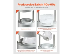 Acessório Vinho E Bar* Forma de Gelo SucceBuy Prensa de Gelo, Kit de Máquina de Gelo de 5.3 cm para Uísque, Prata, Ideal para Bebidas e Festas