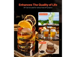 Acessório Vinho E Bar* Forma de Gelo SucceBuy Prensa de Gelo, Kit de Máquina de Gelo de 5.3 cm para Uísque, Prata, Ideal para Bebidas e Festas