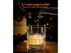 Acessório Vinho E Bar* Forma de Gelo SucceBuy Prensa de Gelo, Kit de Máquina de Gelo de 5.3 cm para Uísque, Prata, Ideal para Bebidas e Festas