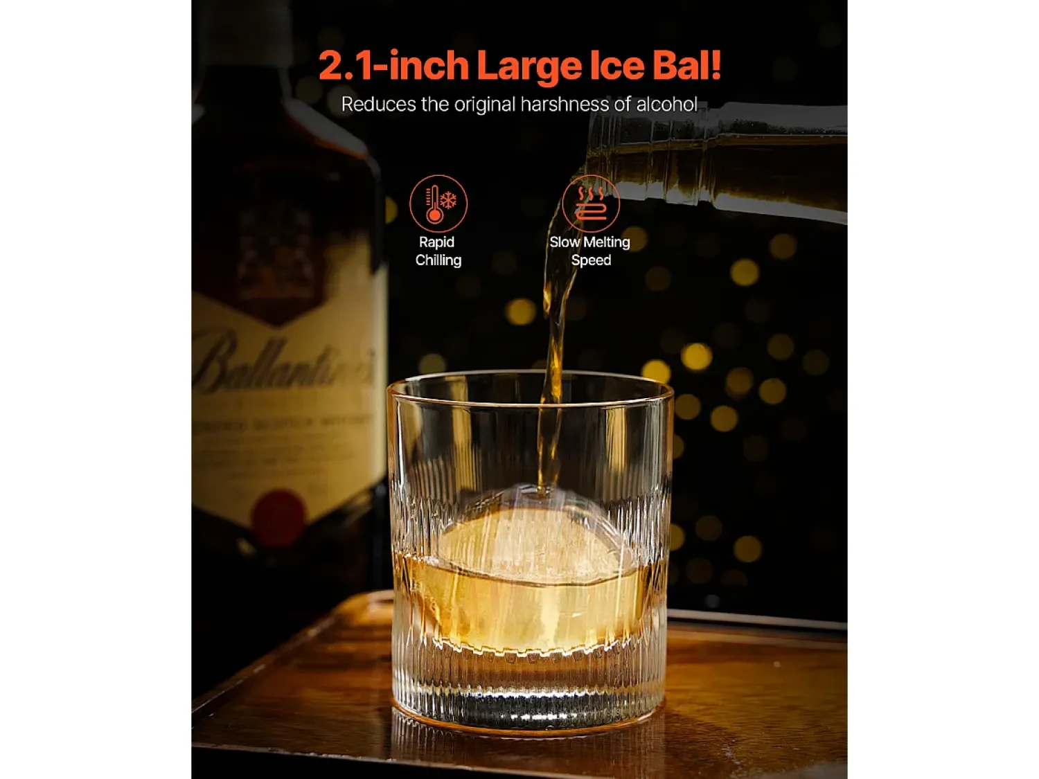 Acessório Vinho E Bar* Forma de Gelo SucceBuy Prensa de Gelo, Kit de Máquina de Gelo de 5.3 cm para Uísque, Prata, Ideal para Bebidas e Festas