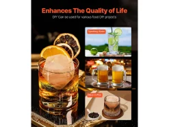 Acessório Vinho E Bar| Forma de Gelo SucceBuy Prensa de Gelo Ice Diamond, Máquina de Bolas de Gelo de 6.5cm, Kit de Prensa de Gelo para Uísque, Perfeito para Uso Doméstico