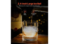 Acessório Vinho E Bar| Forma de Gelo SucceBuy Prensa de Gelo Ice Diamond, Máquina de Bolas de Gelo de 6.5cm, Kit de Prensa de Gelo para Uísque, Perfeito para Uso Doméstico