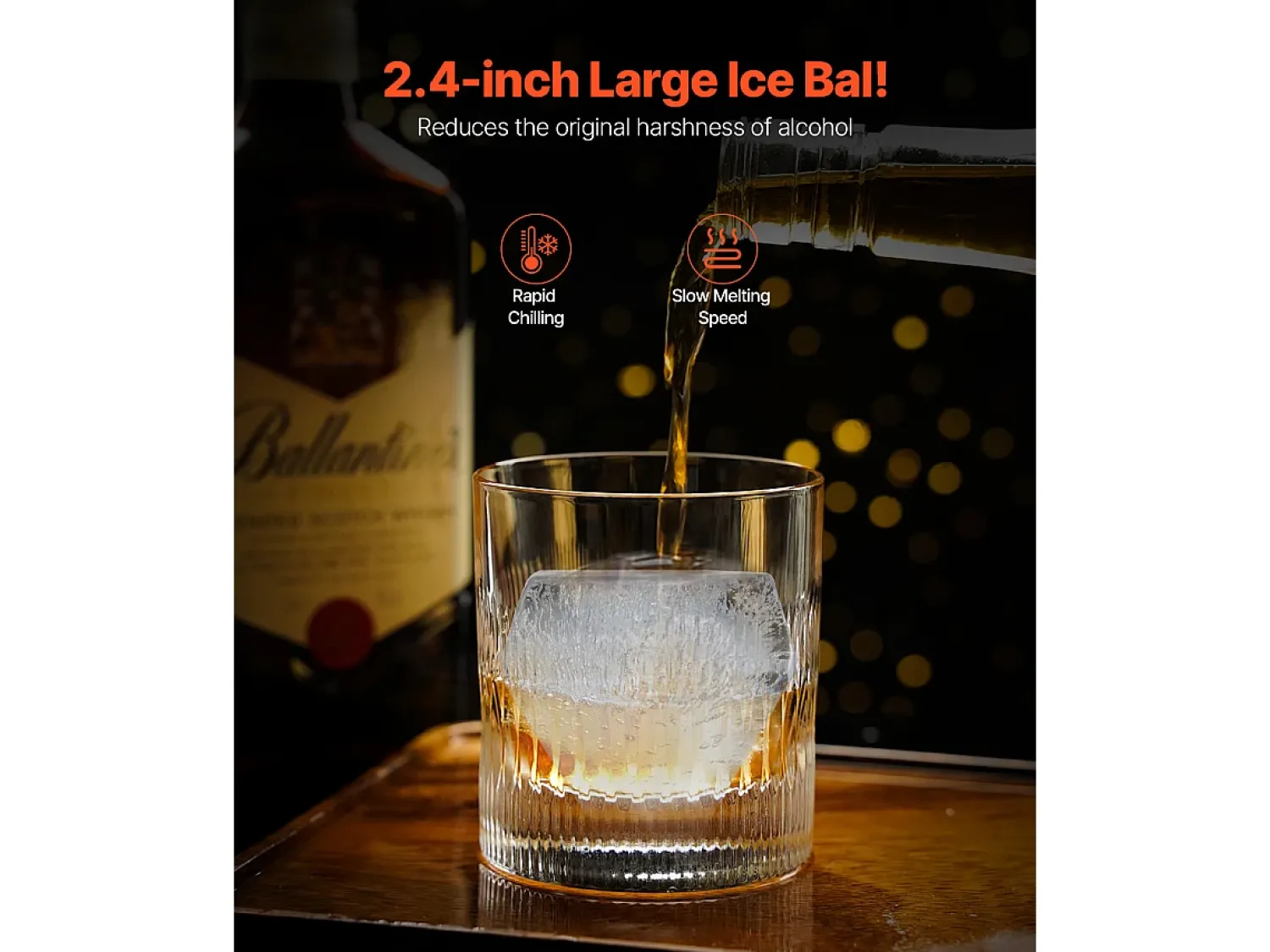 Acessório Vinho E Bar| Forma de Gelo SucceBuy Prensa de Gelo Ice Diamond, Máquina de Bolas de Gelo de 6.5cm, Kit de Prensa de Gelo para Uísque, Perfeito para Uso Doméstico