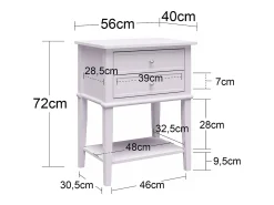 Dorel Home Franklin | Mesa de apoio com 2 gavetas em MDF azul^ Mesa De Apoio
