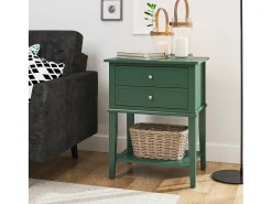 Dorel Home Franklin | Mesa de apoio com 2 gavetas em MDF azul^ Mesa De Apoio
