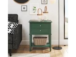 Dorel Home Franklin | Mesa de apoio com 2 gavetas em MDF azul^ Mesa De Apoio