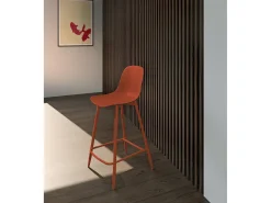 Banco| Frida - Banqueta de polipropileno ferrugem - Conjunto de 2 peças Vermelho