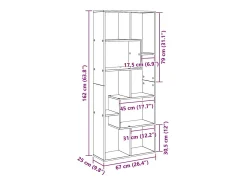 Discount vidaxl Gabinete de Livros Carvalho 67 x 25 x 162 cm Preto