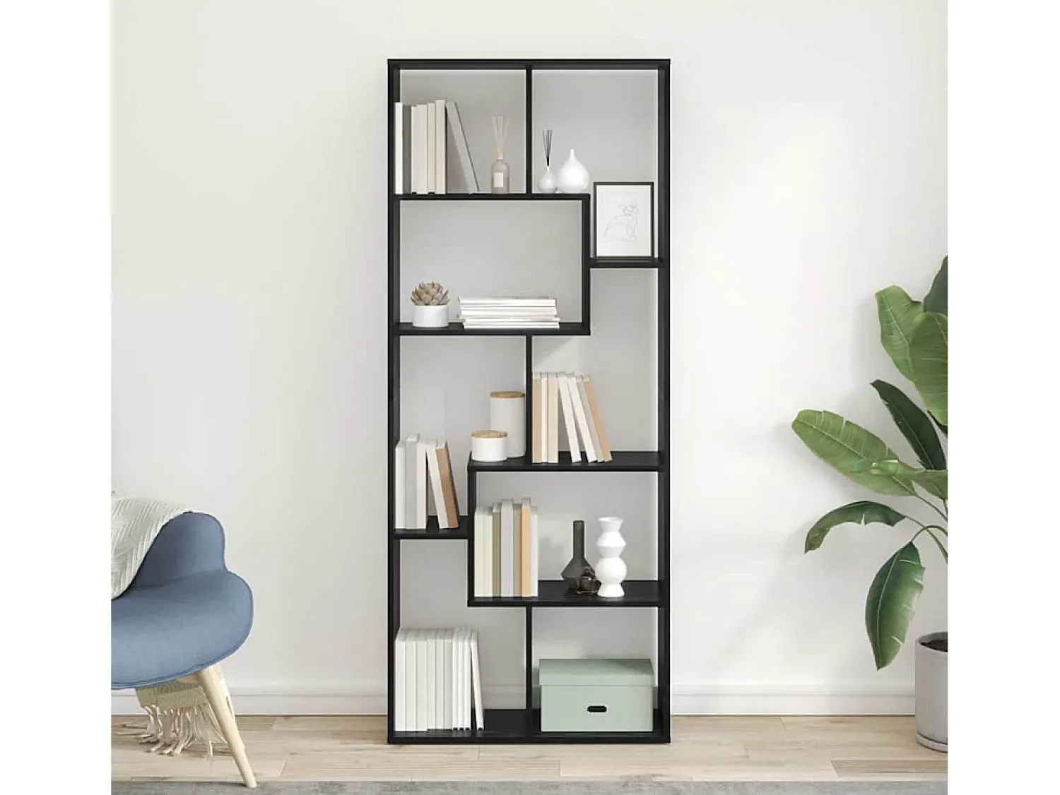 Discount vidaxl Gabinete de Livros Carvalho 67 x 25 x 162 cm Preto