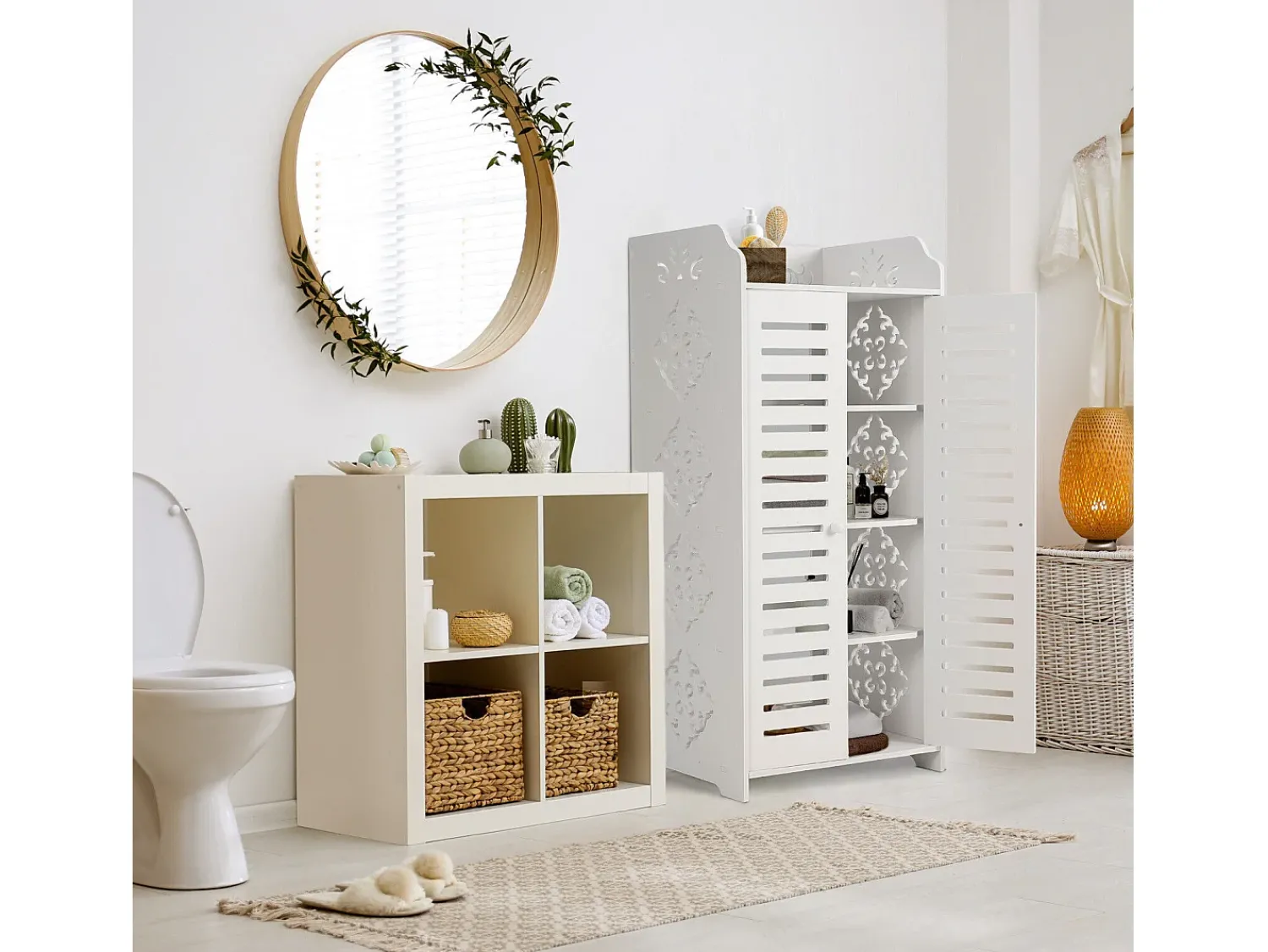 Móvel De Arrumação|Sapateira|DripeX Gabinete de sapatos 5 prateleiras, gabinete de sapato de 2 dotas, design de padrão de corte, 40x31x90cm, Branco