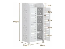 Móvel De Arrumação|Sapateira|DripeX Gabinete de sapatos 5 prateleiras, gabinete de sapato de 2 dotas, design de padrão de corte, 40x31x90cm, Branco
