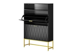 Móvel De Arrumação|Sapateira|DripeX Gabinete de sapatos, com 2 portas de terceirização e 1 prateleira aberta, anti-Inclined, Black, 80x24x117cm Design Preto